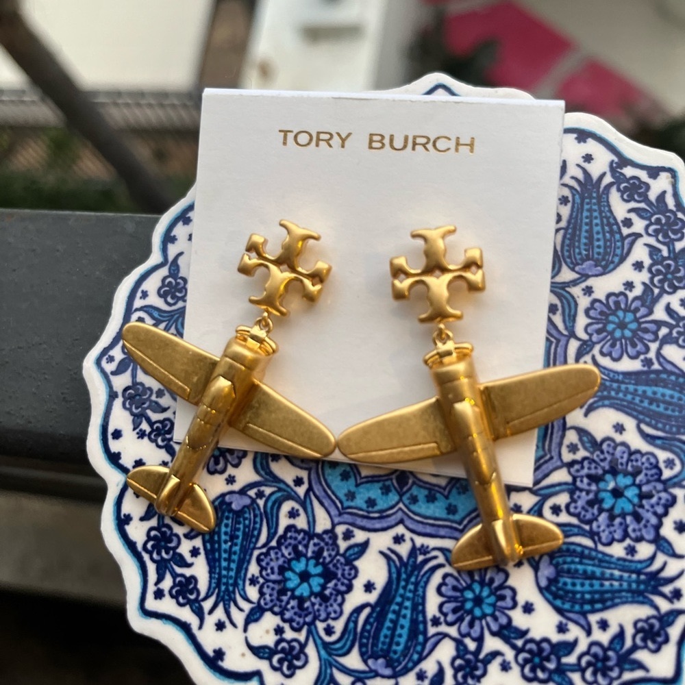 Tory burch airplane drop earings